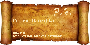 Priher Hargitta névjegykártya